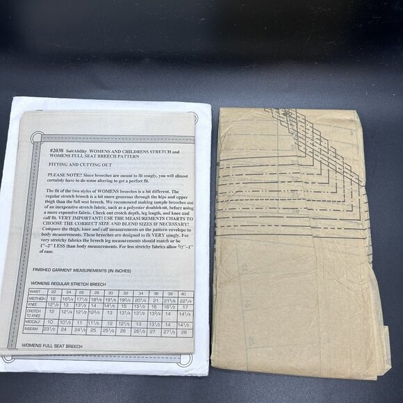 SuitAbility 2038 “Riding Breech & Full Seat Stretch” (22-40)Sewing Pattern Uncut - Picture 5 of 5